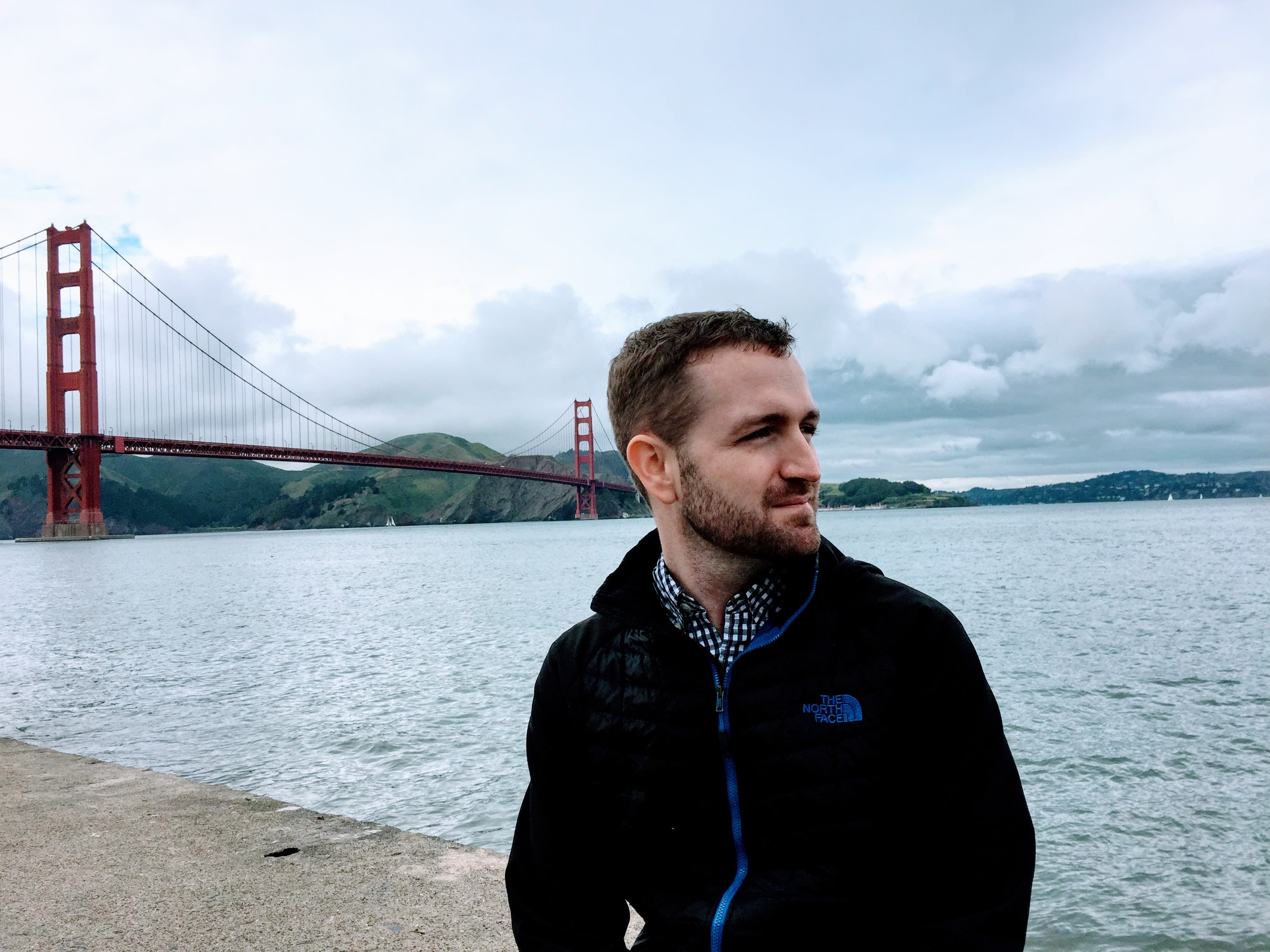 Drake Ballew near the Golden Gate Bridge