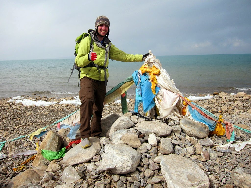 On the shore of Qinghai Lake