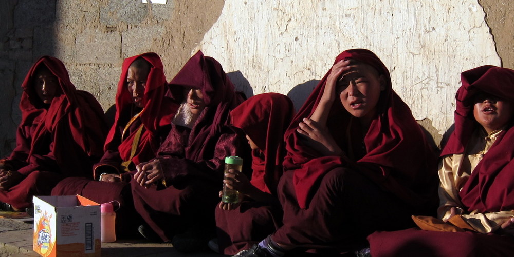 Young monks outside Labrang Monastery